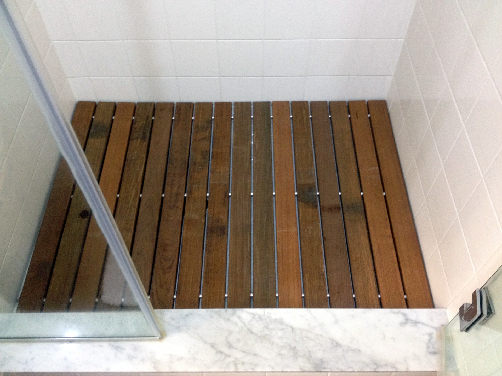 roll out shower mat teak ipe